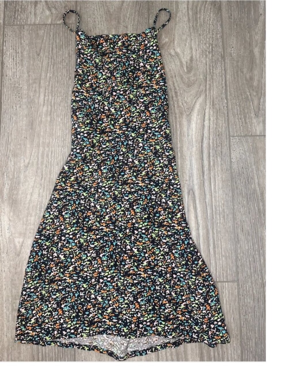 RVCA Black Multicolor Paint Print Backless Skater Mini Dress